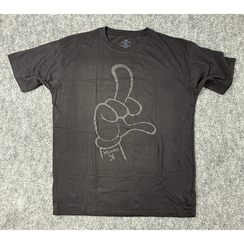 Vintage Jordan Craig Black‎ Graphic T Shirt Mens XXL Grey Finger Hand Print